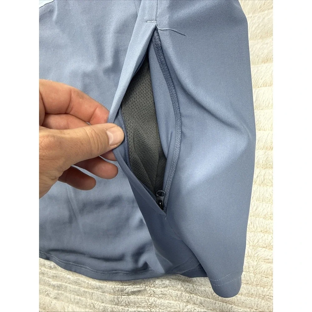 Moxie Hooded Windbreaker Pullover Men's S Sky‎ Blue Colorblock Quarter Zip Light